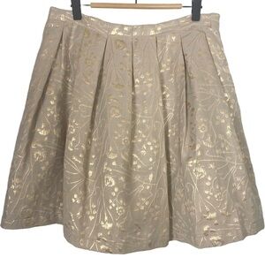 ISANI for TARGET Gold Metallic Jaquard Pintuck Full A-Line Mini Skirt medium